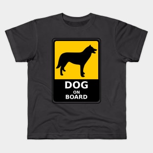 Dog on board warning Kids T-Shirt